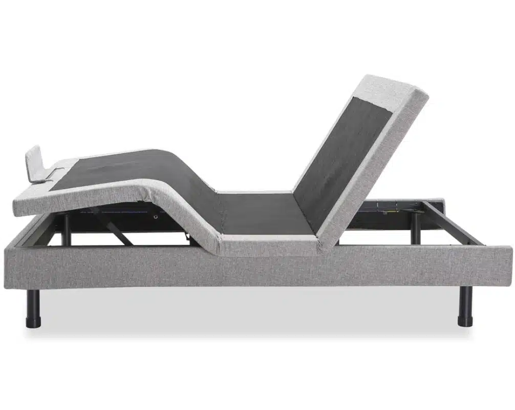adjustable bed side view upright position