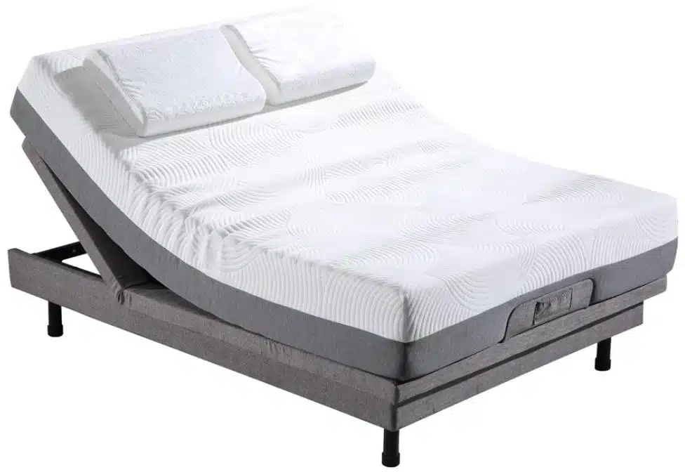 Adjustable bed with mattress